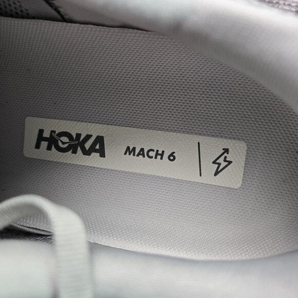 NEW Hoka One One Mach 6 Mens Size 10.5 D Running Shoes 1147790 SLBS Gray White main image 10
